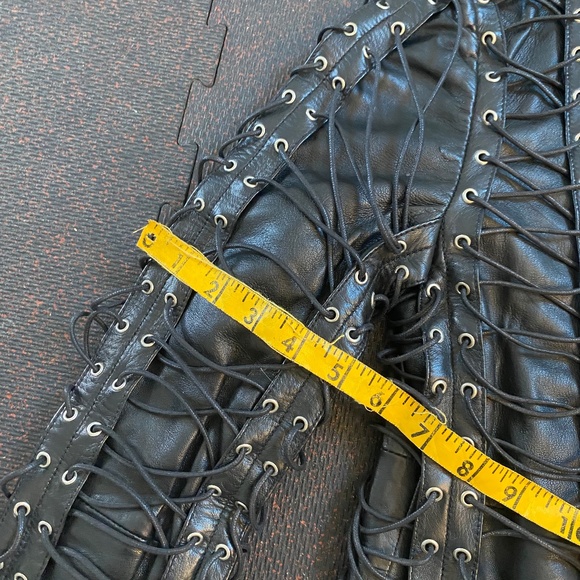 Black leather Biker Jacket with eyelets size Xtra small to small, badass! - Picture 12 of 15